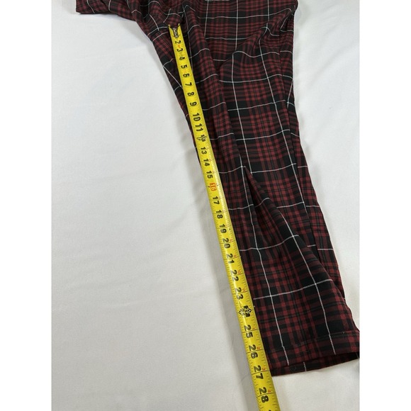 Hot Topic Red Black Tartan Plaid Pants Emo Sz 2XL Tapered E-Girl Grunge Goth - Picture 5 of 5